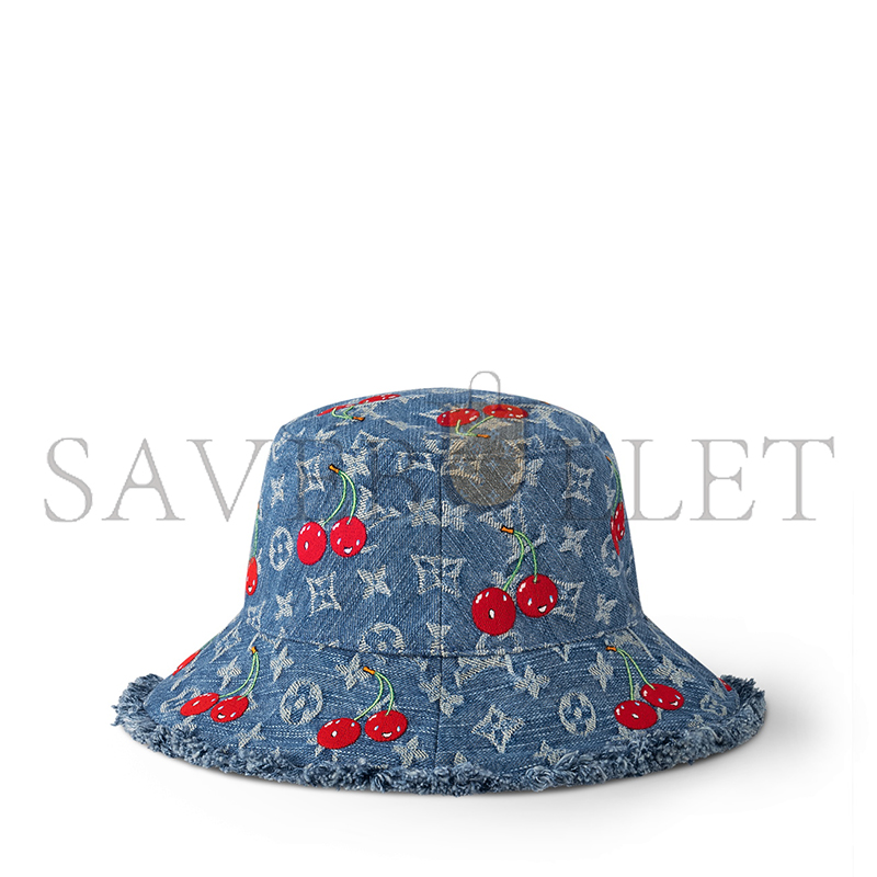 LOUIS VUITTON LV X TM DENIM CERISE BUCKET HAT M5032S LOUIS VUITTON LV X TM DENIM CERISE BUCKET HAT M5032S